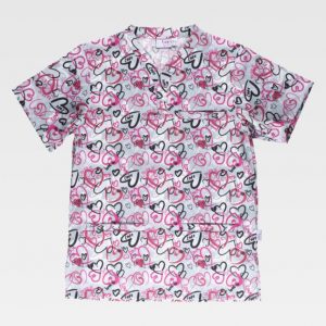 Casaca estampado corazones Workteam B9807